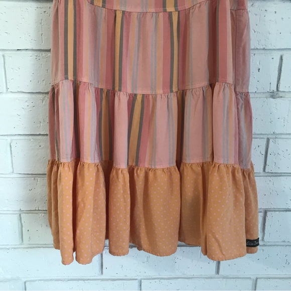 Matilda Jane Orange Creamsicle Dress Size 10 Rayon Tiered Ruffle Bow - Picture 4 of 10